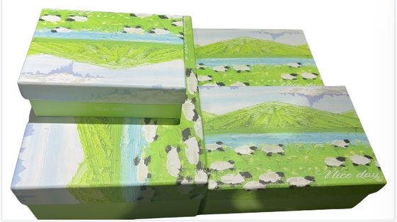 Beautiful Pattern Flip Top Gift Box Custom Rigid Cardstock Elegant Design