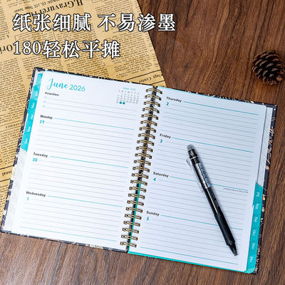 300gsm Cover Weight Spiral Hardcover Notebook Vintage Style 100 Pages Perfect for Meetings and Notes