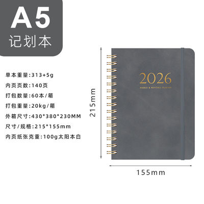 Professional Spiral Hardcover Notebook with Hardcover Binding in Black